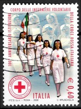 REPUBBLICA 2008 - 100° del corpo infermiere volontarie CRI (USATO)