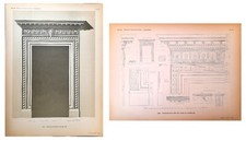 Stampe antiche ROMA PALAZZO DEL GOVERNATORE PORTA 2 fogli 1910 Antique print
