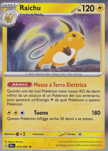 Carta pokemon raichu - raichu,