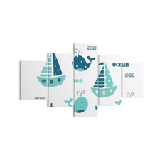 Quadro su Tela 125x70cm Balene