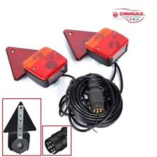 Kit Fanali Posteriori Carrello Rimorchio Magnetico Con Triangolo Spina Cavo 6,5m