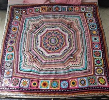 Coperta mandala  Granny Uncinetto fatta a mano