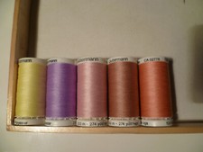 LOTTO 5 SPOLE DA 250 MT GUTERMANN MIX PASTELLO NUOVO FONDO MAGAZZINO MERCERIA