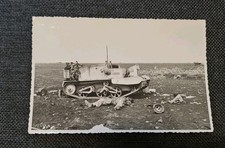 FOTO D'EPOCA  2 GUERRA  MONDIALE REGIO ESERCITO AFRICA CARRO NEMICO DISTRUTTO 