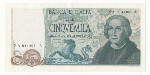 5000 lire colombo tipo - lire, ii°