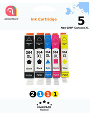 5 CARTUCCE COMPATIBILI NERO FOTOGRAFICO NON- OEM PER HP 364XL
