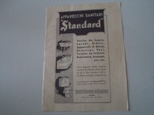 advertising Pubblicità 1931 STANDARD BIDET LAVABI SANITARI VASCA DA BAGNO