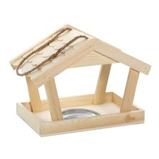 Casetta per uccelli in legno, mangiatoia per uccelli da appendere con (U4i)