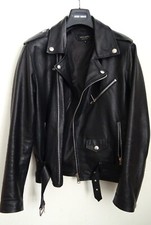 Giacca nera in pelle vera uomo made in italy taglia S