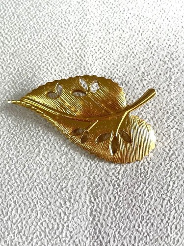 Spilla vintage foglia - , oro