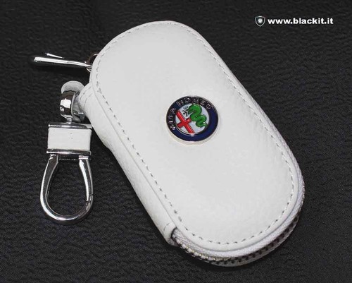 Portachiavi pelle logo alfa - logo,