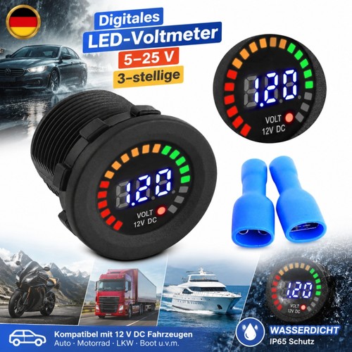 Voltmetro 12v auto marina - auto, moto