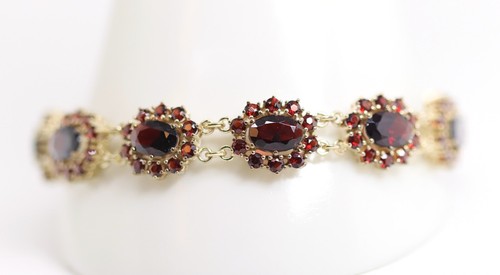 Bracciale maglie granato oro - bracciale,