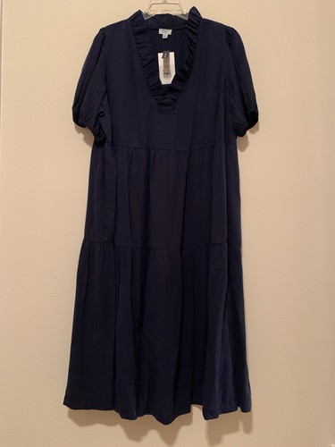 Maxi abito blu navy - , manica