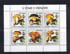 Isola Di St. Thomas E Principe Funghi Champignons Foglio Souvenir VF MNH