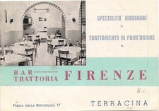 C10894-Cartolina pubblicitaria,Latina TERRACINA "Bar Trattoria Firenze",anni '60
