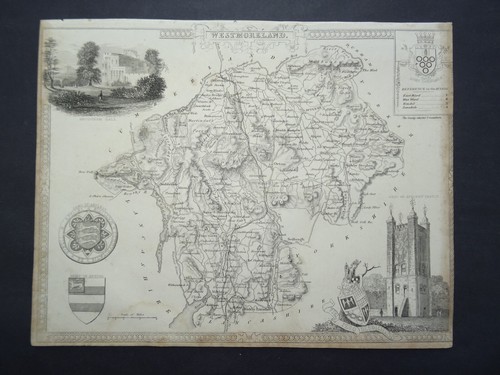 Antica mappa westmorland di - westmorland,
