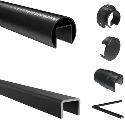 Profilo tubo alluminio nero - alluminio,