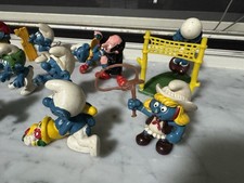 Lotto I Puffi Smurfs Los Pitufos Anni 70/80 Rari Figure Pvc Più Casetta Fungo