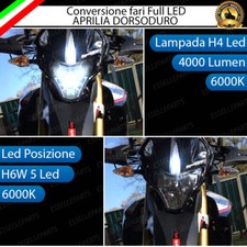 KIT A LED APRILIA DORSODURO ANABBAGLIANTE ABBAGLIANTE H4 LUCE DI POSIZIONE H6W