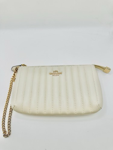 Coach gesso pelle trapuntata - gesso,