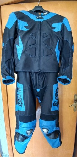Tuta moto pelle tessuto - pelle,