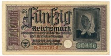 50 REICHSMARK OCCUPAZIONE TEDESCA ITALIA REICHSKREDITKASSEN 1943 BB+