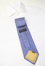 Cravatta Da Uomo DE AMANDA Taglia Unica In Seta Pura Fatta A Mano Blu Con Motivo