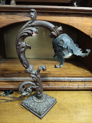 Antica lampada legno - antica,