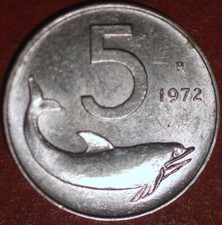 Italy 5 Lire 1972 KM# 92