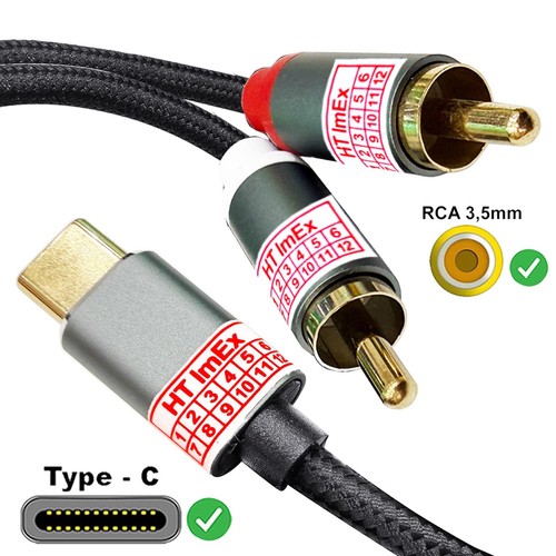 Cavo adattatore rca usb 2x - usb-c, a