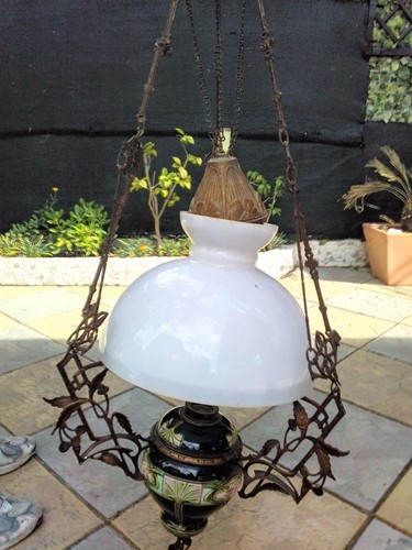 Antico lampadario petrolio - antico,