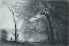 DISEGNO ANTICO SPETTRALE PAESAGGIO DI CAMPAGNA Pierre Duteurtre detto DUT BM53.1