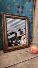 Antique Edwardian Shop Or Shaving Mirror Slanted Wall Mirror