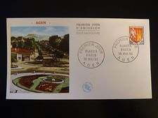 FRANCIA PRIMO GIORNO FDC YVERT 1353A AGEN 0.12 F AGEN 1964