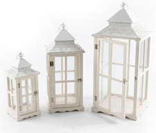 Set Di 3 Lanterne in Legno E