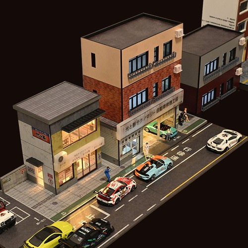 Diorama auto garage - diorama, 1/64