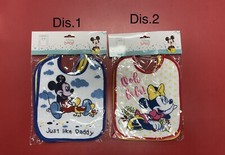 BAVETTE NEONATO SPUGNA PLASTIFICATA Stampa DISNEY  MICKEY/MINNIE MOUSE CONF.6pz
