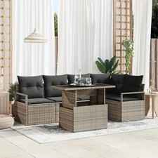 Set Divano da Giardino con cuscino 6 pcs Poly Rattan giardino terrazza vidaXL