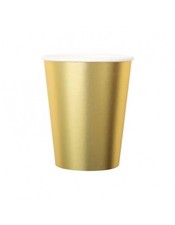 8 Bicchieri in carta ORO- dorati - addobbo decoro tavola
