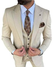 Designer Businessanzug Sposa Beige Abito Maschile Giacca Arredata Slim