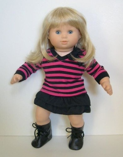 Set gonna righe rosa nera - set,