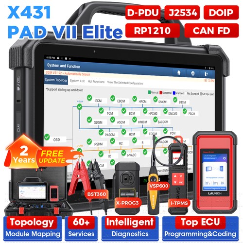 Launch x431 pad vii - pad, x-prog3