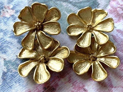 Zara gold double flower - gold,