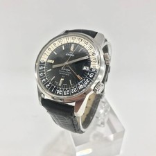 Enicar Sherpa Super Jet 33 GMT Auto Ref 146003 Quadrante Nero 40mm Argento Funzionante