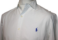 Camicia uomo slim fit Ralph Lauren - L - bianca - colletto a taglio - cotone