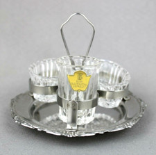 Porta Stuzzicadenti Cristallo ECHT BLEIKRISTALL GEPRESST Vintage Sale Pepe INOX