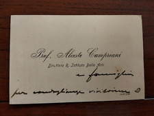 1915 BIGLIETTO DA VISITA AUTOGRAFO PITTORE ALCESTE CAMPRIANI ACCADEMIA LUCCA