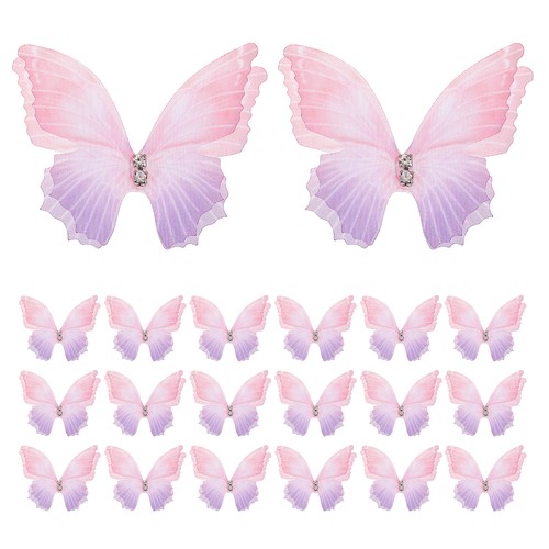 20pcs farfalle organza x2 - farfalle, 1.6"x2"