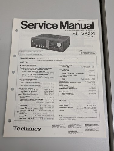 Technics v6x amplificatore - su-v6x,